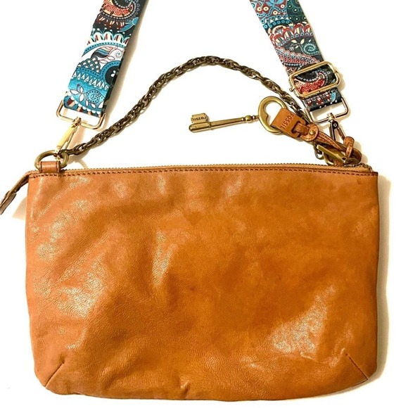 Leather Fossil Bag Cognac Brown Cognac - Picture 3 of 6